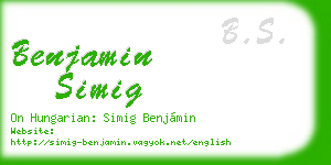 benjamin simig business card